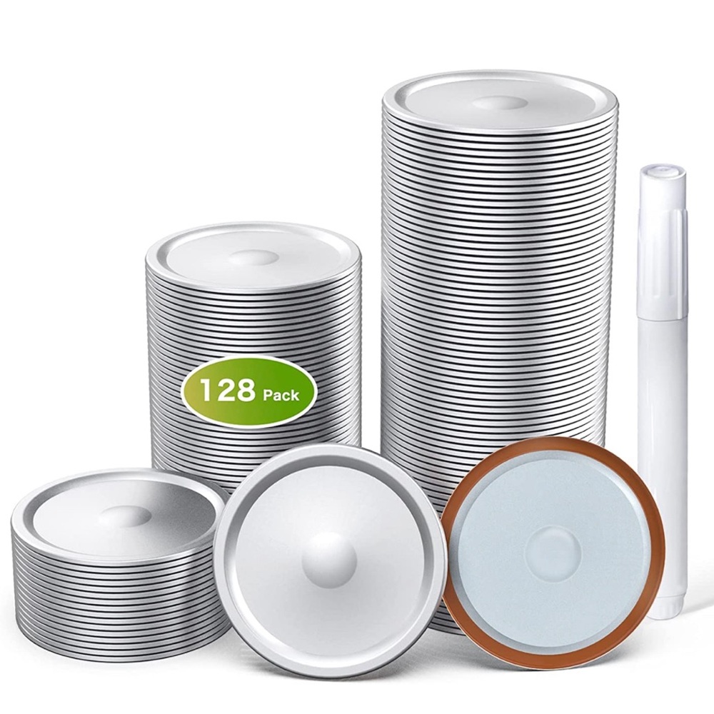 New - 128 Pc Regular Mouth Mason Jar Canning Lid Split Type for Ball, Kerr Jars
